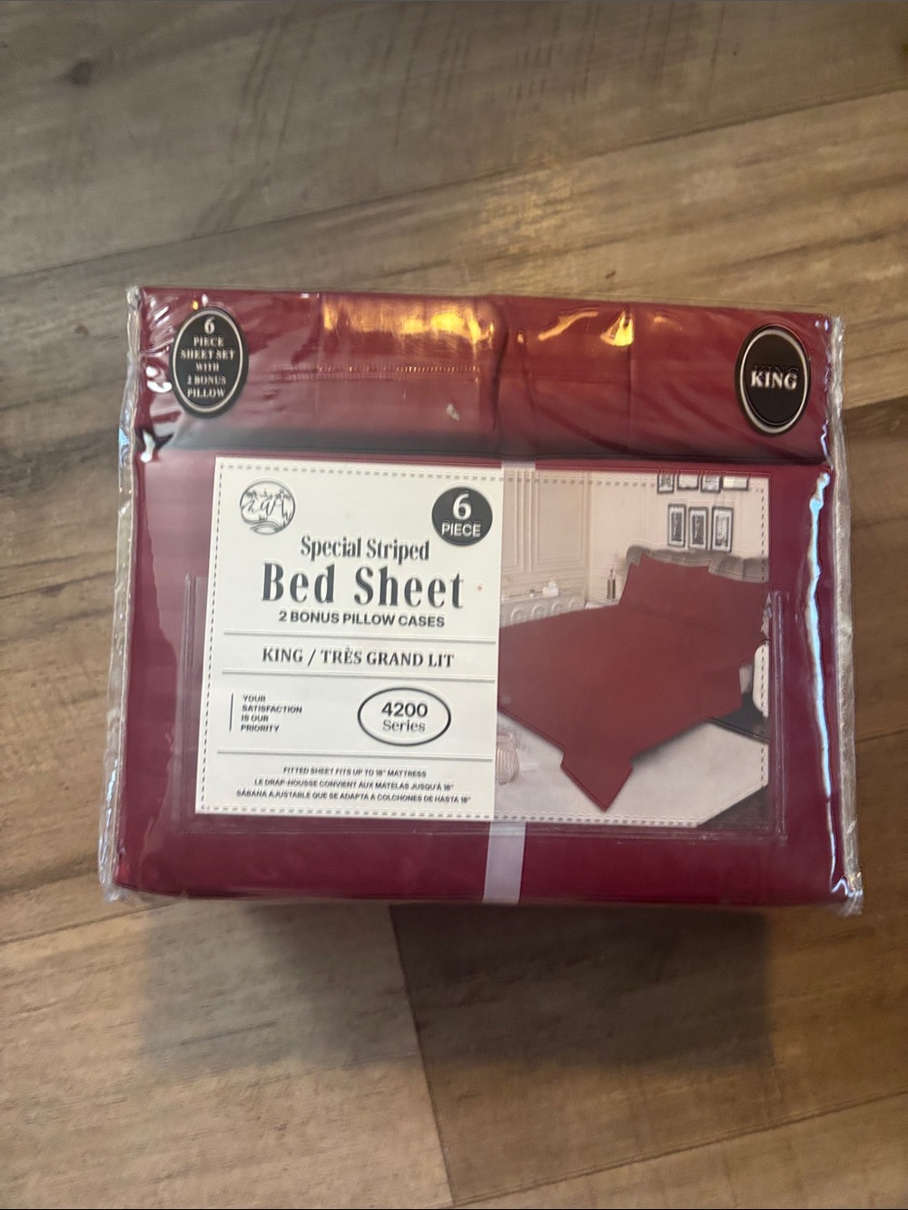 Special Striped King Bed Sheet Set - Red